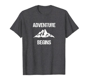 Adventure Begins - Hiking Camping Mountain Climber T-shirt