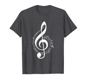 Music Note T Shirt White Clef Musical Symbol for Musician