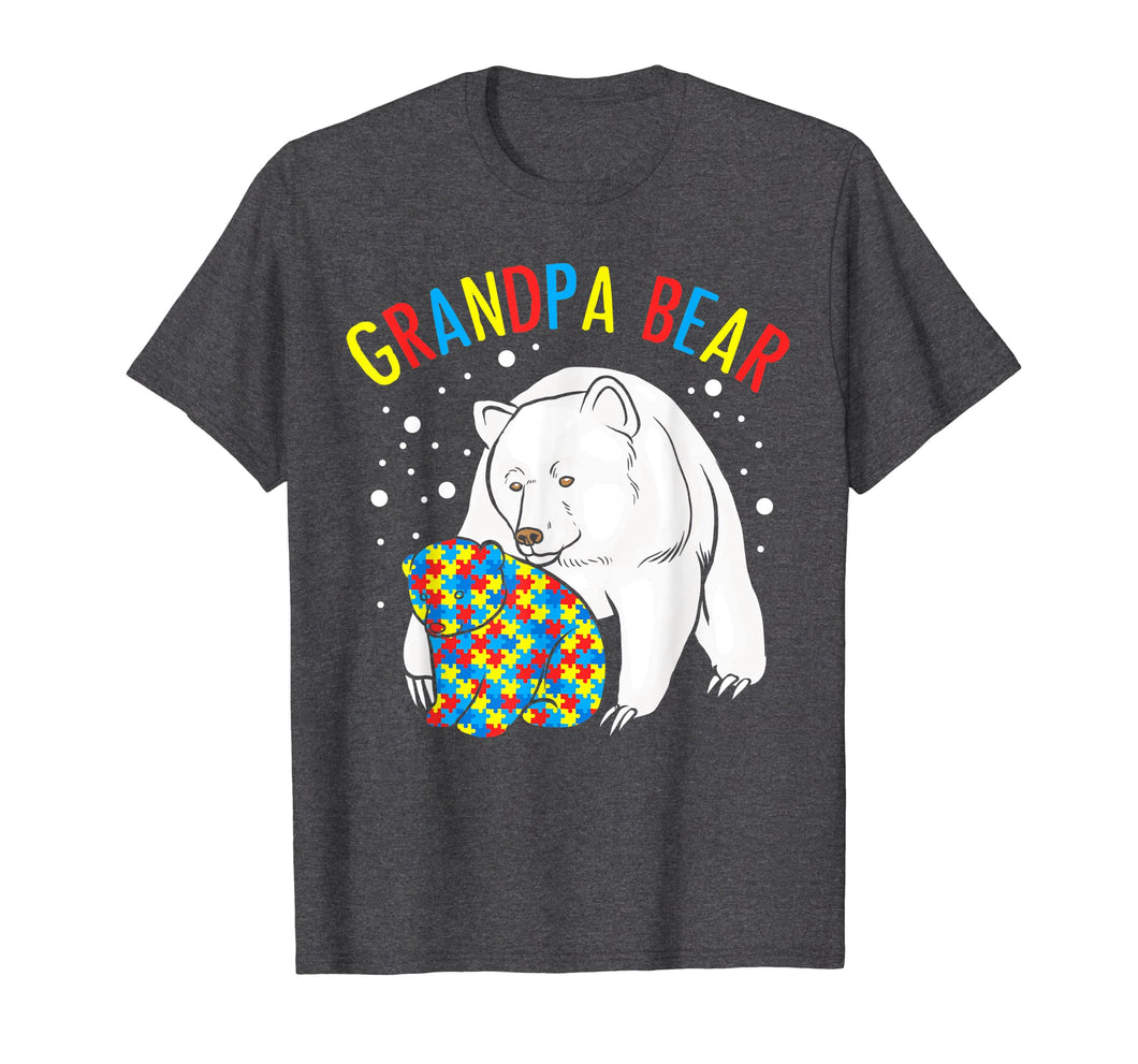 Mens Autism Grandpa Bear! Autism Awareness Gift T-Shirt