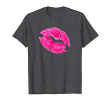 Load image into Gallery viewer, Neon Pink 80's Retro Throwback Lips Kiss T Shirt
