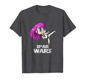 Chibi Anime Japanese Spar Wars Taekwondo black belt T Shirt