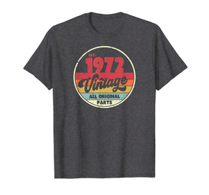 1972 Vintage T Shirt, Birthday Gift Tee. Retro Style Shirt.