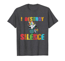 Load image into Gallery viewer, Funny I Destroy Silence Unicorn Drummer T-Shirt
