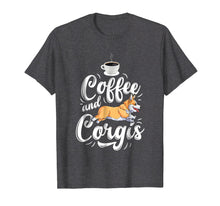 Load image into Gallery viewer, Coffee and Corgis T shirt Welsh Corgi Kids Boys Dog Lover
