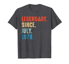 Load image into Gallery viewer, July 1978 Retro Vintage 40th Birthday T Shirt Decorations

