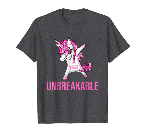 Unicorn Dabbing Breast Cancer Warrior Shirt