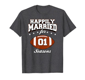 1 Years Wedding Anniversary T-Shirt Football Couple Gift