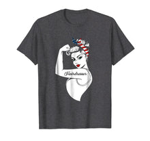 Load image into Gallery viewer, Awesome Women Tshirt Hairdresser American flag
