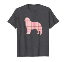 Load image into Gallery viewer, Bernese Mountain Dog Pink Plaid Dog Silhouette T-Shirt v2

