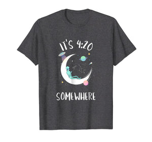 Funny 4:20 Smoking Moon Alien Shirt