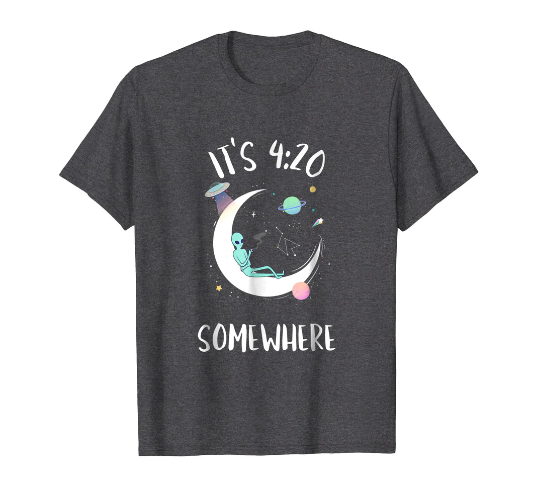 Funny 4:20 Smoking Moon Alien Shirt