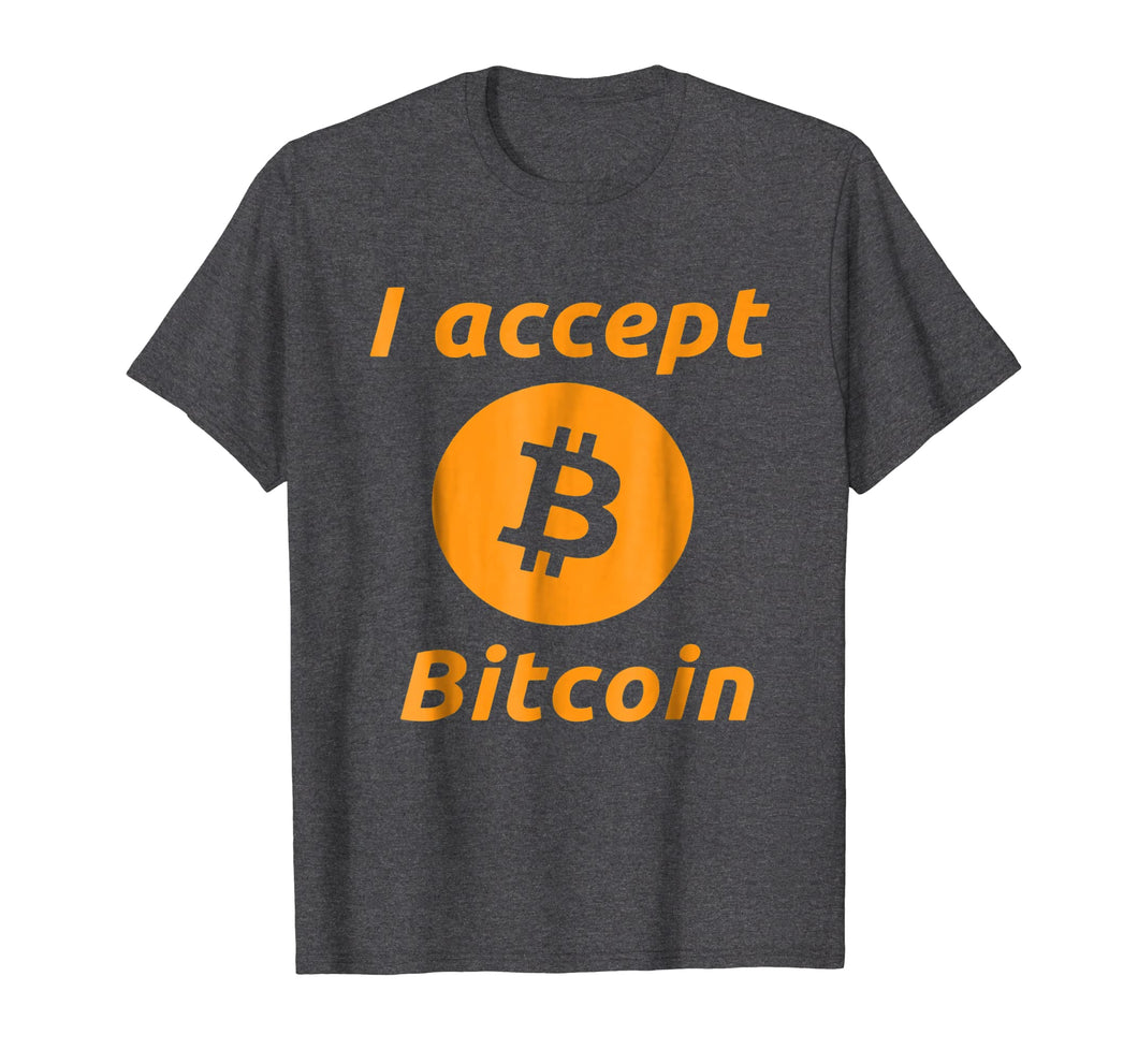 I Accept Bitcoin - Cryptocurrency Tee Shirt - Mens