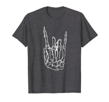 Load image into Gallery viewer, Rock Hand Shirt Skeleton Rocking It Heavy Metal Horns Tee
