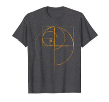 Load image into Gallery viewer, fibonacci golden ratio circle t shirt
