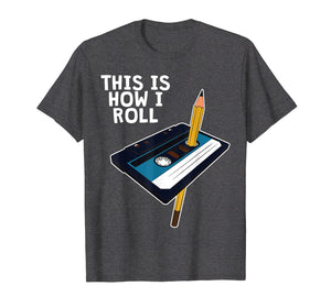 Funny Cassette Tape Pencil Shirt Retro 80s 90s Party Gift