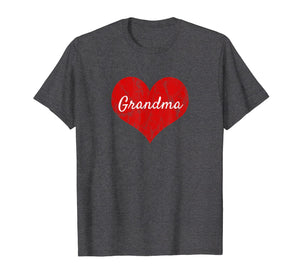 Mother's Day I Love Grandma Heart Vintage T-Shirt Gift Women
