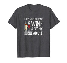 Load image into Gallery viewer, Wine and Bernedoodle T-Shirt for Bernedoodle Dog Mom
