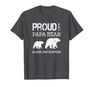 Mens Proud PKU Papa Bear | Raise Awareness T Shirt Gift