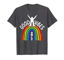 Load image into Gallery viewer, Women's T Shirt Good Vibes Only Rainbow Print Girls Tee
