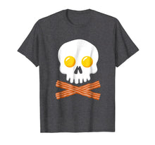 Load image into Gallery viewer, Breakfast Skull Shirt Egg and Bacon Skull Crossbones Tshirt
