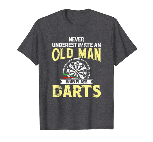 Mens Old Man & Darts Tshirt Father's Day Dart Player Gift Idea