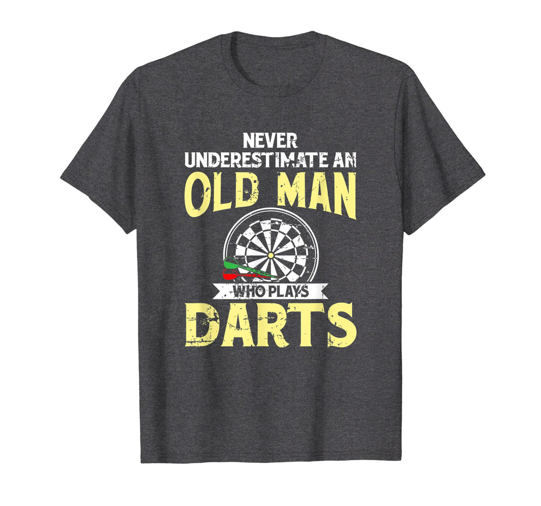 Mens Old Man & Darts Tshirt Father's Day Dart Player Gift Idea