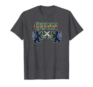 Clan Gunn Scottish T-Shirt Family Kilt Tartan Lion Gift