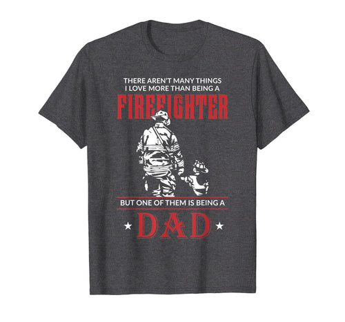 Mens Firefighter Dad & Son T Shirt Daddy Father's Day Christmas