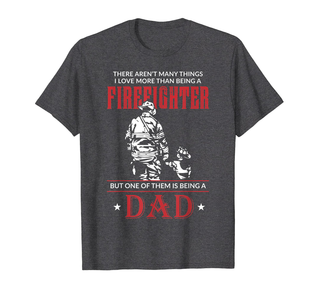 Mens Firefighter Dad & Son T Shirt Daddy Father's Day Christmas