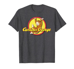Curious George Playfully Swinging Circle Logo Graphic Tee