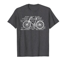Load image into Gallery viewer, Vintage French Diagram of a Bicycle T-shirt Tee
