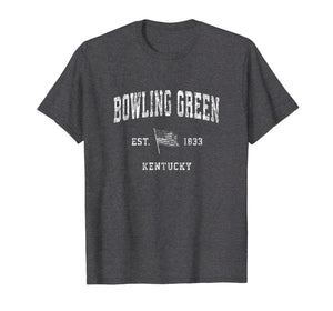 Bowling Green Kentucky KY T-Shirt Vintage US Flag Sports Tee