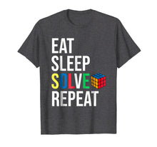 Load image into Gallery viewer, Eat Sleep Solve Repeat Rubik Cube T-shirt Humor Parody Funny
