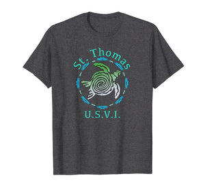 St. Thomas USVI T-Shirt Vintage Tribal Turtle Gift TShirt