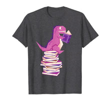 Load image into Gallery viewer, Funny Dinosaur Book Reading Teacher Student Nerdy T-Shirt
