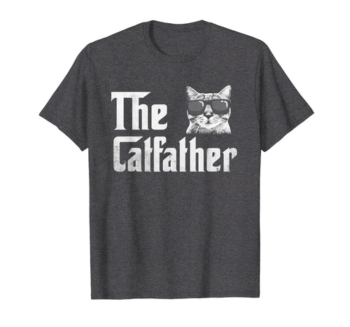 Mens The Catfather T-Shirt Funny Father's Day Gift for Cat Daddy