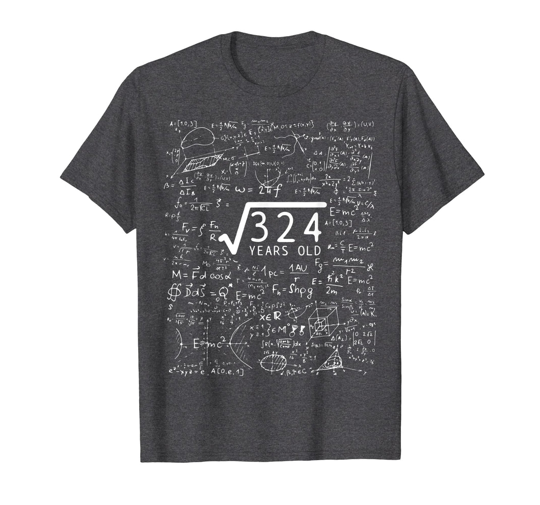 Square Root Of 324 T-Shirt 18th Birthday 18 Years Old Gift