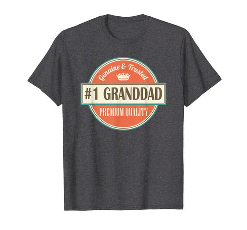 Mens Granddad Funny Number 1 Vintage Fathers Day Shirt
