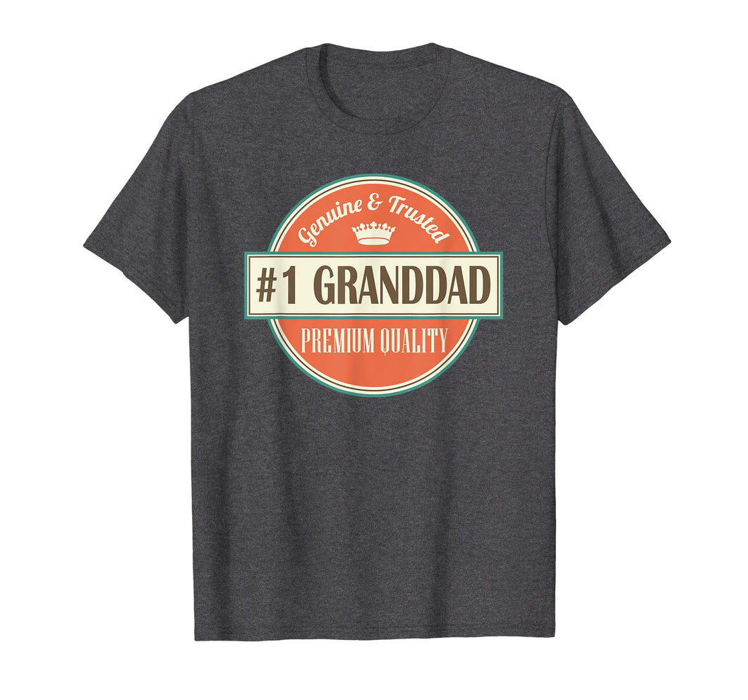 Mens Granddad Funny Number 1 Vintage Fathers Day Shirt