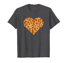 Load image into Gallery viewer, Giraffe Print Heart T-shirt Cute Giraffe Lover Love Tee Gift
