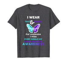 Load image into Gallery viewer, Teal and Purple Ribbon Suicide Prevention Awareness T-shirt
