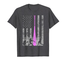 Load image into Gallery viewer, American Softball Flag T-Shirt - Players and Pink Bat
