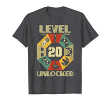 Load image into Gallery viewer, Level 20 Unlocked T Shirt Funny Video Gamer 20th Birthday
