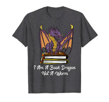 Load image into Gallery viewer, I Am Book Dragon Not Worm Reading Nerd Girls Boys Kids Shirt
