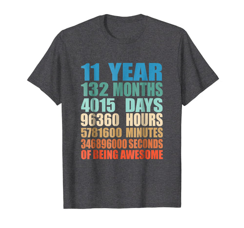 11 Years Old 11th Birthday Vintage Retro T-Shirt 132 Months