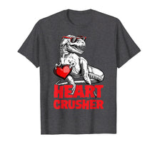 Load image into Gallery viewer, Valentines Day Dinosaur shirt Boys Kids Heart Crusher T rex
