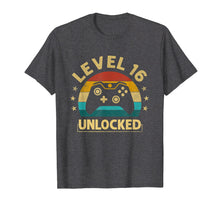 Load image into Gallery viewer, Level 16 Unlocked TShirt  Video Gamer 16th Birthday Gift
