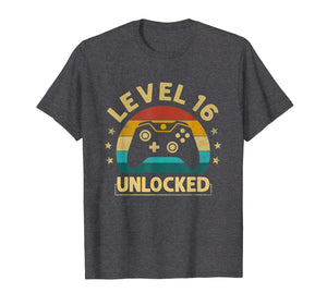 Level 16 Unlocked TShirt  Video Gamer 16th Birthday Gift