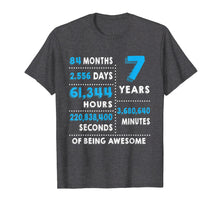 Load image into Gallery viewer, 7th Birthday Gift T Shirt 7 Years Old Being Awesome Tee

