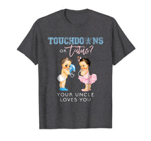 Load image into Gallery viewer, Uncle Gender Reveal Shirt Touchdown or Tutu Baby Shower Gift
